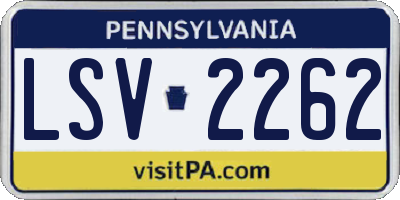 PA license plate LSV2262