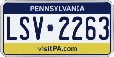 PA license plate LSV2263
