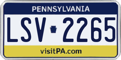 PA license plate LSV2265