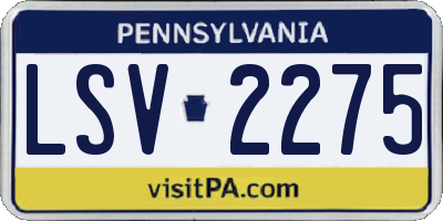 PA license plate LSV2275
