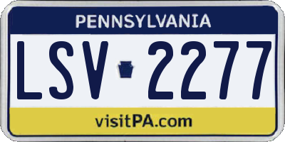 PA license plate LSV2277