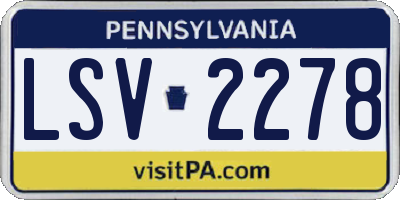 PA license plate LSV2278