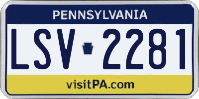 PA license plate LSV2281