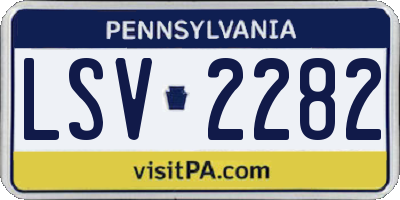 PA license plate LSV2282