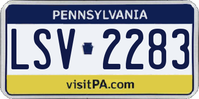 PA license plate LSV2283