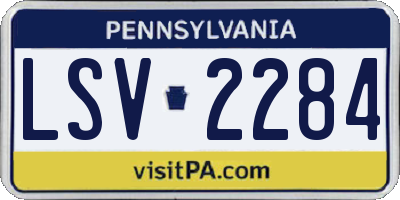 PA license plate LSV2284