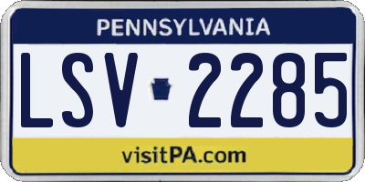 PA license plate LSV2285