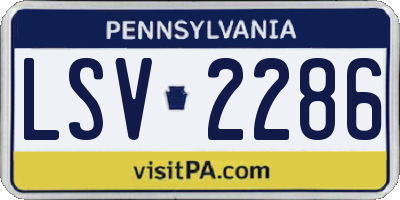PA license plate LSV2286