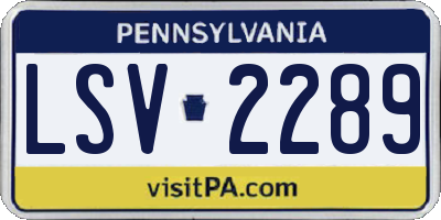PA license plate LSV2289