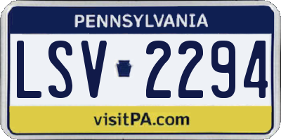 PA license plate LSV2294