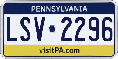 PA license plate LSV2296