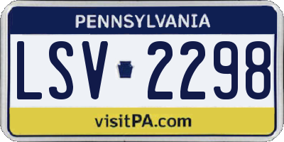 PA license plate LSV2298