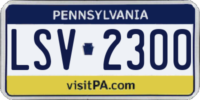 PA license plate LSV2300