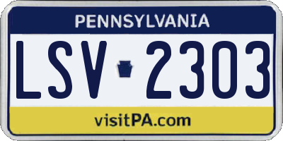 PA license plate LSV2303