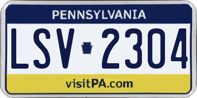 PA license plate LSV2304