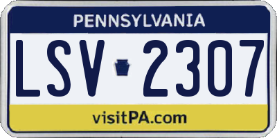 PA license plate LSV2307