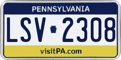 PA license plate LSV2308
