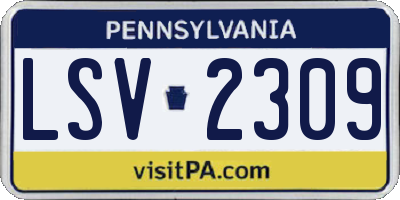PA license plate LSV2309