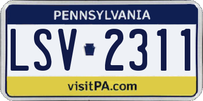 PA license plate LSV2311