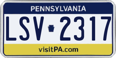 PA license plate LSV2317