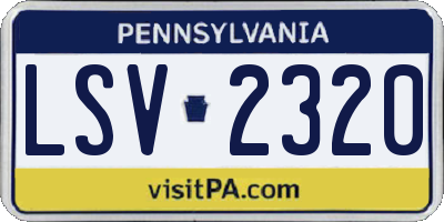 PA license plate LSV2320