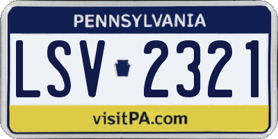 PA license plate LSV2321