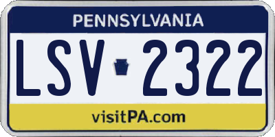 PA license plate LSV2322