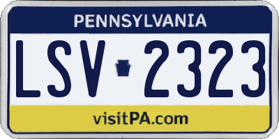 PA license plate LSV2323