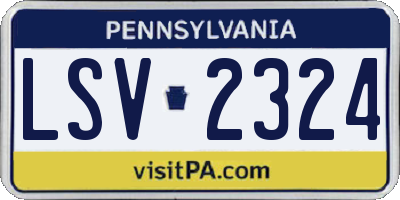 PA license plate LSV2324