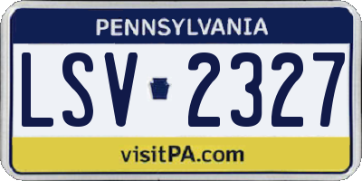 PA license plate LSV2327