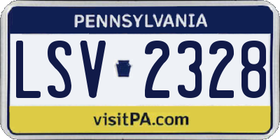 PA license plate LSV2328