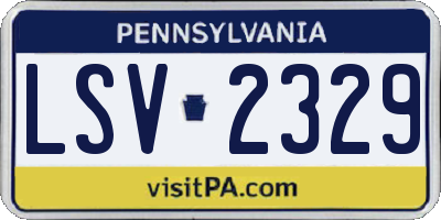 PA license plate LSV2329