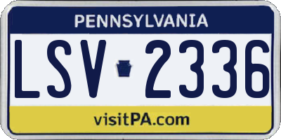 PA license plate LSV2336