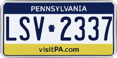 PA license plate LSV2337