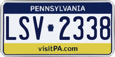 PA license plate LSV2338