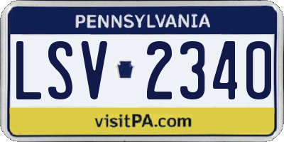 PA license plate LSV2340
