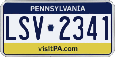 PA license plate LSV2341