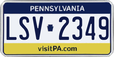 PA license plate LSV2349