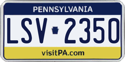 PA license plate LSV2350