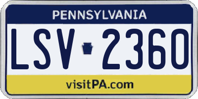 PA license plate LSV2360
