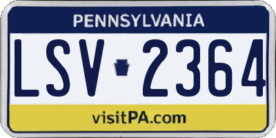 PA license plate LSV2364