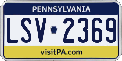 PA license plate LSV2369