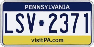 PA license plate LSV2371