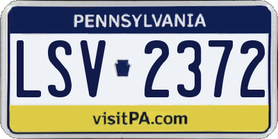 PA license plate LSV2372