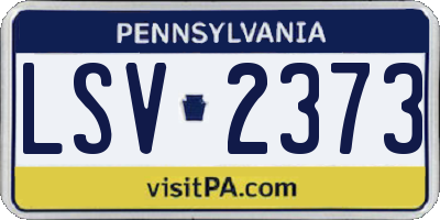 PA license plate LSV2373