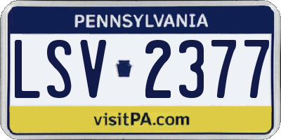 PA license plate LSV2377