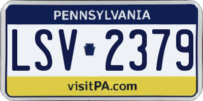 PA license plate LSV2379