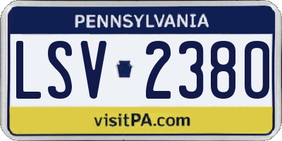PA license plate LSV2380