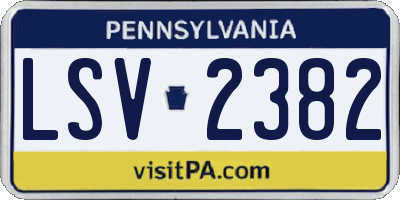 PA license plate LSV2382