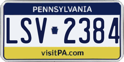 PA license plate LSV2384